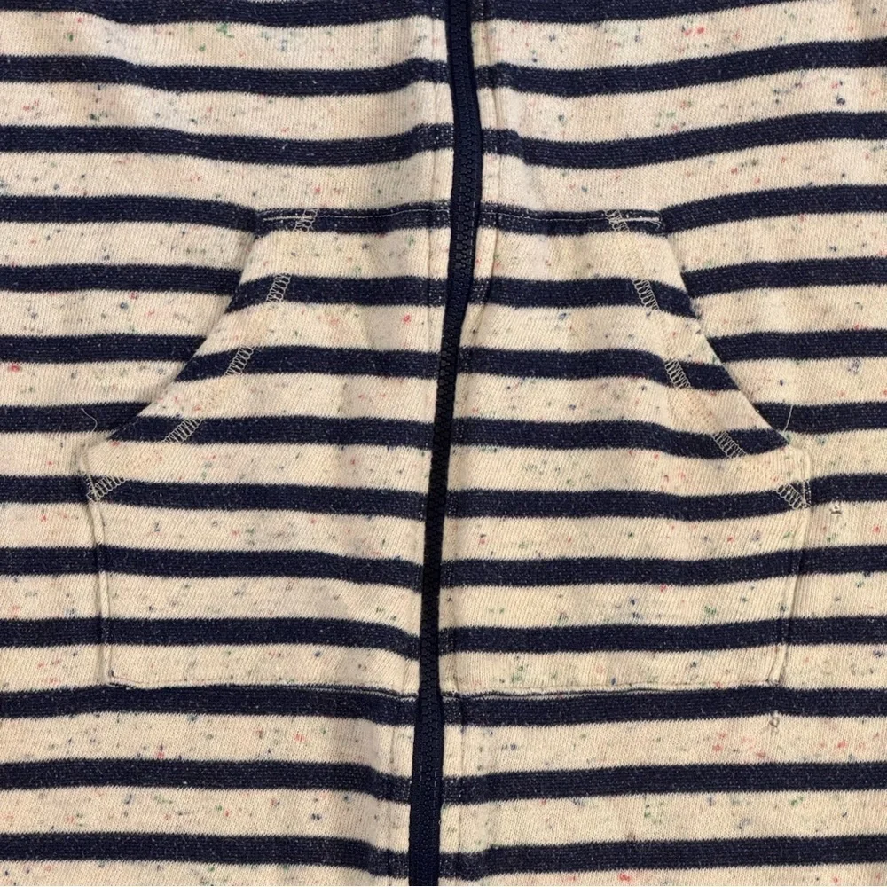 Lands End Kids Striped Hooded Zip-Up Jacket Size L
